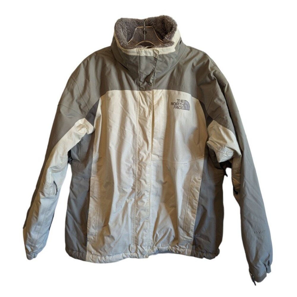 The North Face Jacket Womens L Varius Guide Hyvent Jacket Cream And Grey
